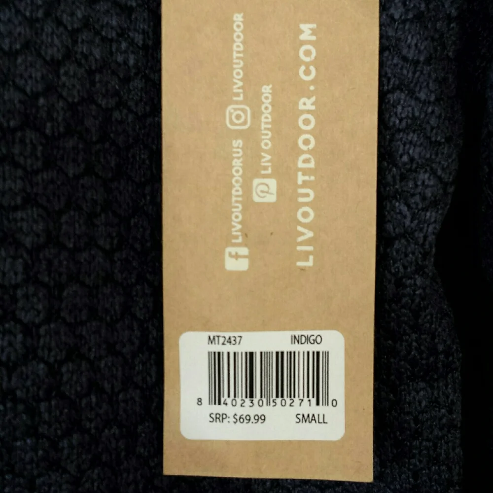 NWT Liv Outdoor Men's Blue Textured Knit 1/4 Zip Pullover S - Picture 11 of 14
